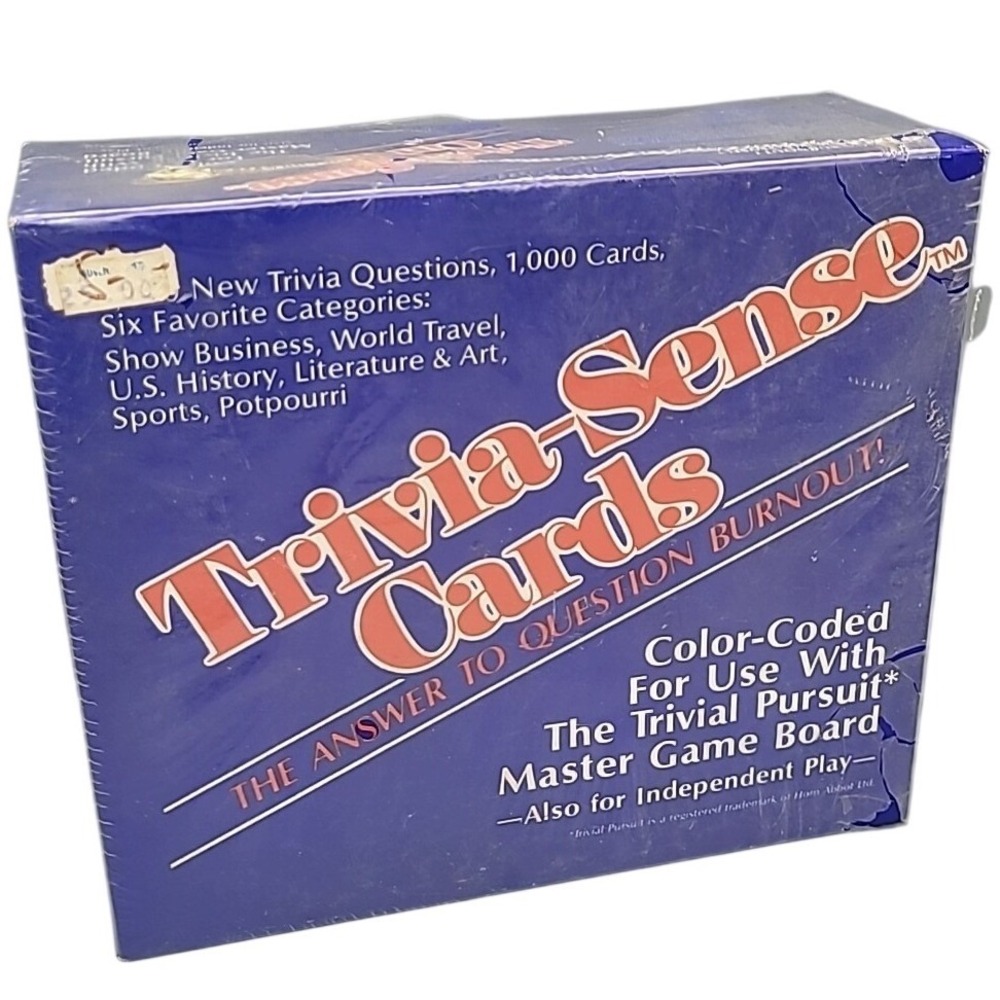 Trivia-Sense Cards Use with Trivial Pursuit Vintage 1984 New Sealed